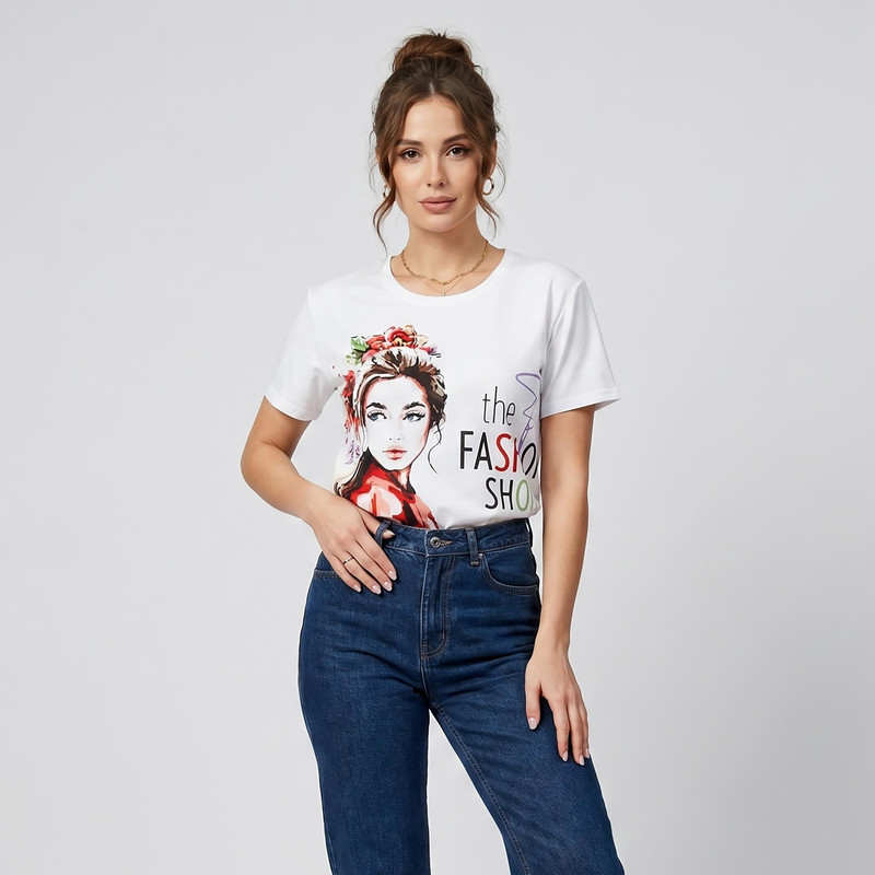 کراپتاپ آستین کوتاه زنانه مدل Fashion کد K110 - Image 2