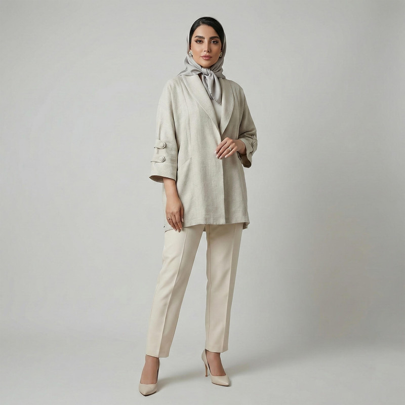 مانتو زیر باسن زنانه السانا مدل اسماء کد 222079 - Image 3
